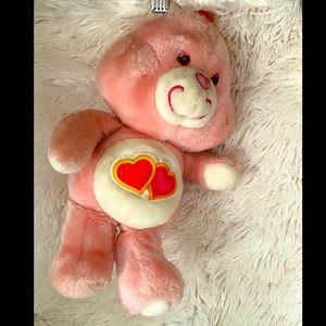 1980’s Vintage Stuffed Animal - Original Love a Lot CareBear